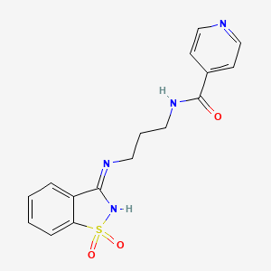 N-{3-[(1,1-dioxido-1,2-benzisothiazol-3-yl)amino]propyl}isonicotinamide