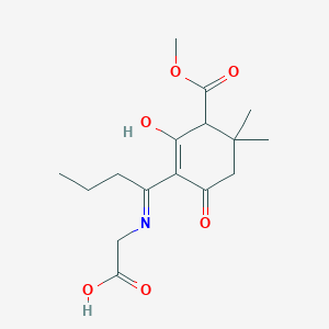 molecular formula C16H23NO6 B3722451 N-{1-[3-(methoxycarbonyl)-4,4-dimethyl-2,6-dioxocyclohexylidene]butyl}glycine 