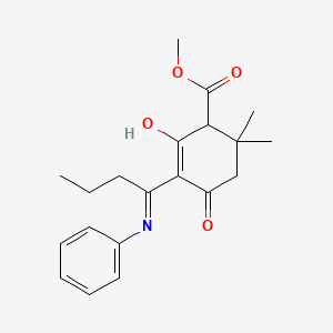 molecular formula C20H25NO4 B3722457 methyl 5-(1-anilinobutylidene)-2,2-dimethyl-4,6-dioxocyclohexanecarboxylate 