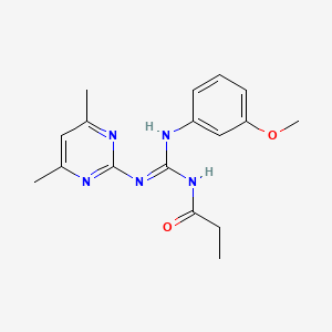 N-{[(4,6-dimethyl-2-pyrimidinyl)amino][(3-methoxyphenyl)amino]methylene}propanamide