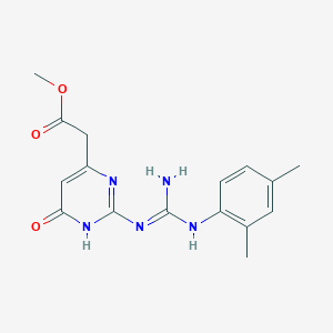 methyl [2-({amino[(2,4-dimethylphenyl)amino]methylene}amino)-6-oxo-3,6-dihydro-4-pyrimidinyl]acetate