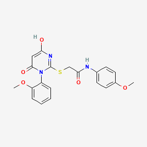 molecular formula C20H19N3O5S B3722491 2-{[4-hydroxy-1-(2-methoxyphenyl)-6-oxo-1,6-dihydro-2-pyrimidinyl]thio}-N-(4-methoxyphenyl)acetamide 