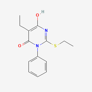 molecular formula C14H16N2O2S B3722525 5-ethyl-2-(ethylthio)-6-hydroxy-3-phenyl-4(3H)-pyrimidinone 