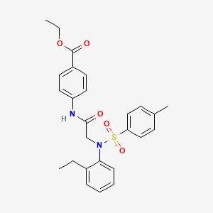 molecular formula C26H28N2O5S B3722533 ethyl 4-({N-(2-ethylphenyl)-N-[(4-methylphenyl)sulfonyl]glycyl}amino)benzoate 