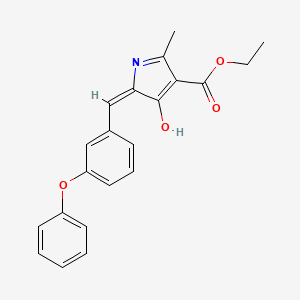 molecular formula C21H19NO4 B3722537 ethyl 2-methyl-4-oxo-5-(3-phenoxybenzylidene)-4,5-dihydro-1H-pyrrole-3-carboxylate 