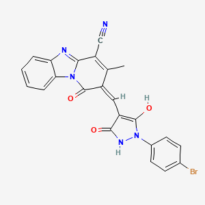 2-{[1-(4-bromophenyl)-3,5-dioxo-4-pyrazolidinylidene]methyl}-1-hydroxy-3-methylpyrido[1,2-a]benzimidazole-4-carbonitrile