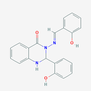 molecular formula C21H17N3O3 B3722545 3-[(2-hydroxybenzylidene)amino]-2-(2-hydroxyphenyl)-2,3-dihydro-4(1H)-quinazolinone 