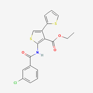 molecular formula C18H14ClNO3S2 B3722574 ethyl 5'-[(3-chlorobenzoyl)amino]-2,3'-bithiophene-4'-carboxylate 