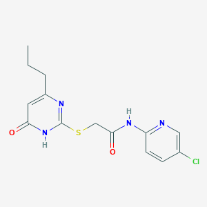 molecular formula C14H15ClN4O2S B3722593 N-(5-chloro-2-pyridinyl)-2-[(4-hydroxy-6-propyl-2-pyrimidinyl)thio]acetamide 