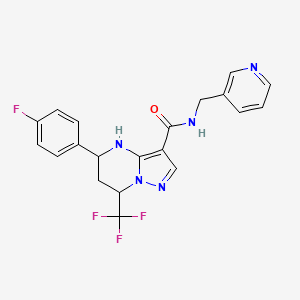 molecular formula C20H17F4N5O B3722601 5-(4-fluorophenyl)-N-(3-pyridinylmethyl)-7-(trifluoromethyl)-4,5,6,7-tetrahydropyrazolo[1,5-a]pyrimidine-3-carboxamide 