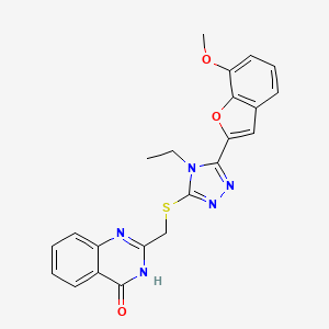 molecular formula C22H19N5O3S B3722616 2-({[4-ethyl-5-(7-methoxy-1-benzofuran-2-yl)-4H-1,2,4-triazol-3-yl]thio}methyl)-4(3H)-quinazolinone 