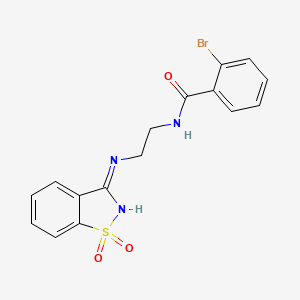 molecular formula C16H14BrN3O3S B3722624 2-bromo-N-{2-[(1,1-dioxido-1,2-benzisothiazol-3-yl)amino]ethyl}benzamide 