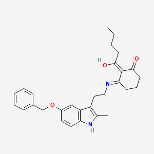 molecular formula C29H34N2O3 B3722628 3-({2-[5-(benzyloxy)-2-methyl-1H-indol-3-yl]ethyl}amino)-2-pentanoylcyclohex-2-en-1-one 