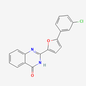 molecular formula C18H11ClN2O2 B3722636 2-[5-(3-chlorophenyl)-2-furyl]-4(3H)-quinazolinone 