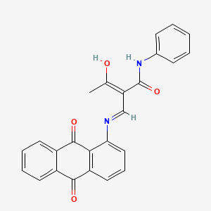 molecular formula C25H18N2O4 B3722660 2-acetyl-3-[(9,10-dioxo-9,10-dihydro-1-anthracenyl)amino]-N-phenylacrylamide 
