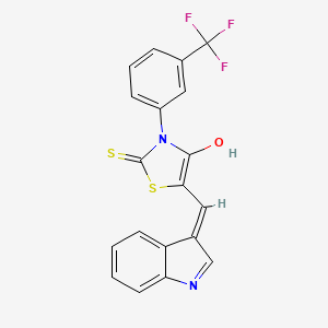 5-(1H-indol-3-ylmethylene)-2-thioxo-3-[3-(trifluoromethyl)phenyl]-1,3-thiazolidin-4-one