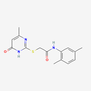 molecular formula C15H17N3O2S B3722679 N-(2,5-dimethylphenyl)-2-[(4-hydroxy-6-methyl-2-pyrimidinyl)thio]acetamide 