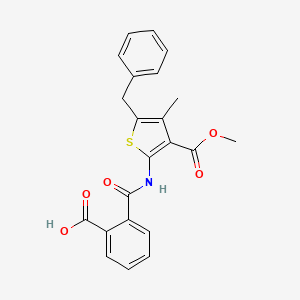 molecular formula C22H19NO5S B3722692 2-({[5-benzyl-3-(methoxycarbonyl)-4-methyl-2-thienyl]amino}carbonyl)benzoic acid 