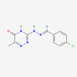 molecular formula C11H10ClN5O B3722720 4-chlorobenzaldehyde (6-methyl-5-oxo-4,5-dihydro-1,2,4-triazin-3-yl)hydrazone 