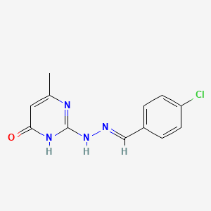 molecular formula C12H11ClN4O B3722728 4-chlorobenzaldehyde (4-methyl-6-oxo-1,6-dihydro-2-pyrimidinyl)hydrazone CAS No. 65894-19-1