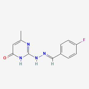 molecular formula C12H11FN4O B3722736 4-fluorobenzaldehyde (4-hydroxy-6-methyl-2-pyrimidinyl)hydrazone 
