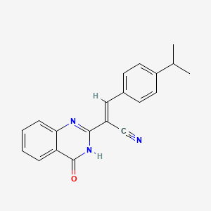 molecular formula C20H17N3O B3722752 3-(4-isopropylphenyl)-2-(4-oxo-3,4-dihydro-2-quinazolinyl)acrylonitrile 