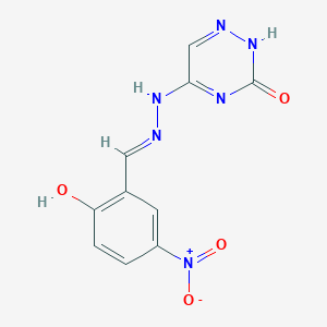 2-hydroxy-5-nitrobenzaldehyde (3-oxo-2,3-dihydro-1,2,4-triazin-5-yl)hydrazone