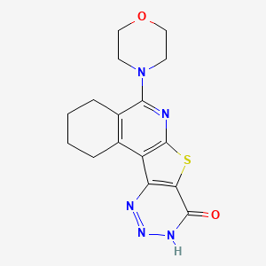molecular formula C16H17N5O2S B3722769 5-(4-morpholinyl)-1,2,3,4-tetrahydro[1,2,3]triazino[4',5':4,5]thieno[2,3-c]isoquinolin-8(9H)-one 