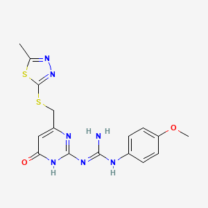 N-(4-methoxyphenyl)-N'-(6-{[(5-methyl-1,3,4-thiadiazol-2-yl)thio]methyl}-4-oxo-1,4-dihydro-2-pyrimidinyl)guanidine