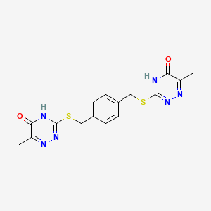 molecular formula C16H16N6O2S2 B3722815 3,3'-[1,4-phenylenebis(methylenethio)]bis(6-methyl-1,2,4-triazin-5(4H)-one) 