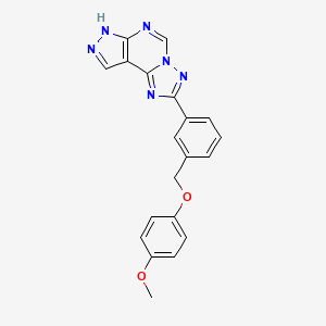 2-{3-[(4-methoxyphenoxy)methyl]phenyl}-7H-pyrazolo[4,3-e][1,2,4]triazolo[1,5-c]pyrimidine