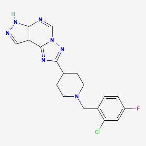 2-[1-(2-chloro-4-fluorobenzyl)-4-piperidinyl]-7H-pyrazolo[4,3-e][1,2,4]triazolo[1,5-c]pyrimidine