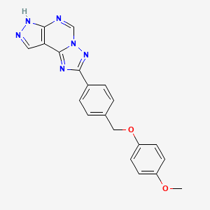 2-{4-[(4-methoxyphenoxy)methyl]phenyl}-7H-pyrazolo[4,3-e][1,2,4]triazolo[1,5-c]pyrimidine
