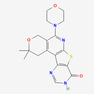 2,2-dimethyl-5-(4-morpholinyl)-1,4-dihydro-2H-pyrano[4'',3'':4',5']pyrido[3',2':4,5]thieno[3,2-d]pyrimidin-8(9H)-one