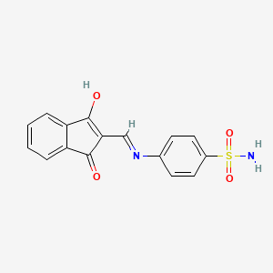 molecular formula C16H12N2O4S B3722849 4-{[(1,3-dioxo-1,3-dihydro-2H-inden-2-ylidene)methyl]amino}benzenesulfonamide 
