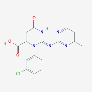 molecular formula C17H16ClN5O3 B3722852 3-(3-chlorophenyl)-2-[(4,6-dimethyl-2-pyrimidinyl)amino]-6-oxo-3,4,5,6-tetrahydro-4-pyrimidinecarboxylic acid 