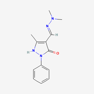 molecular formula C13H16N4O B3722904 5-hydroxy-3-methyl-1-phenyl-1H-pyrazole-4-carbaldehyde dimethylhydrazone 