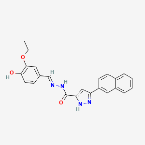 molecular formula C23H20N4O3 B3722909 N'-(3-ethoxy-4-hydroxybenzylidene)-3-(2-naphthyl)-1H-pyrazole-5-carbohydrazide 
