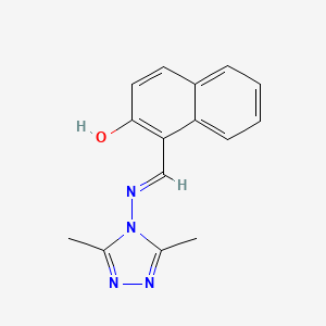 molecular formula C15H14N4O B3722926 1-{[(3,5-dimethyl-4H-1,2,4-triazol-4-yl)imino]methyl}-2-naphthol 