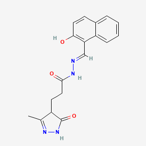 molecular formula C18H18N4O3 B3722927 N'-[(2-hydroxy-1-naphthyl)methylene]-3-(3-methyl-5-oxo-4,5-dihydro-1H-pyrazol-4-yl)propanohydrazide 