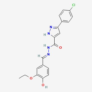 3-(4-chlorophenyl)-N'-(3-ethoxy-4-hydroxybenzylidene)-1H-pyrazole-5-carbohydrazide