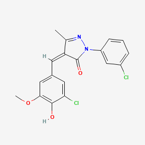 4-(3-chloro-4-hydroxy-5-methoxybenzylidene)-2-(3-chlorophenyl)-5-methyl-2,4-dihydro-3H-pyrazol-3-one