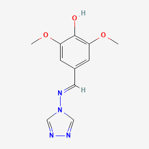 molecular formula C11H12N4O3 B3722949 2,6-dimethoxy-4-[(4H-1,2,4-triazol-4-ylimino)methyl]phenol 
