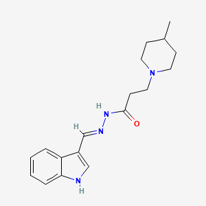 N'-(1H-indol-3-ylmethylene)-3-(4-methyl-1-piperidinyl)propanohydrazide
