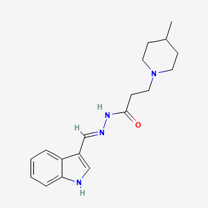 molecular formula C18H24N4O B3722969 N'-(1H-indol-3-ylmethylene)-3-(4-methyl-1-piperidinyl)propanohydrazide 