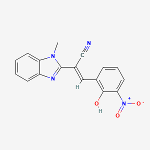 molecular formula C17H12N4O3 B3722977 3-(2-hydroxy-3-nitrophenyl)-2-(1-methyl-1H-benzimidazol-2-yl)acrylonitrile CAS No. 5808-62-8