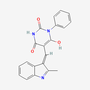 molecular formula C20H15N3O3 B3722988 5-[(2-methyl-1H-indol-3-yl)methylene]-1-phenyl-2,4,6(1H,3H,5H)-pyrimidinetrione 