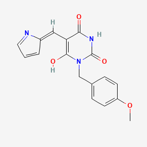 molecular formula C17H15N3O4 B3722996 1-(4-methoxybenzyl)-5-(1H-pyrrol-2-ylmethylene)-2,4,6(1H,3H,5H)-pyrimidinetrione 