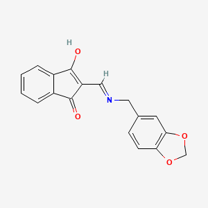 molecular formula C18H13NO4 B3723000 2-{[(1,3-benzodioxol-5-ylmethyl)amino]methylene}-1H-indene-1,3(2H)-dione 