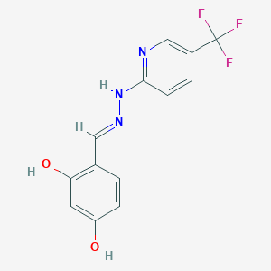 molecular formula C13H10F3N3O2 B3723014 2,4-dihydroxybenzaldehyde [5-(trifluoromethyl)-2-pyridinyl]hydrazone 